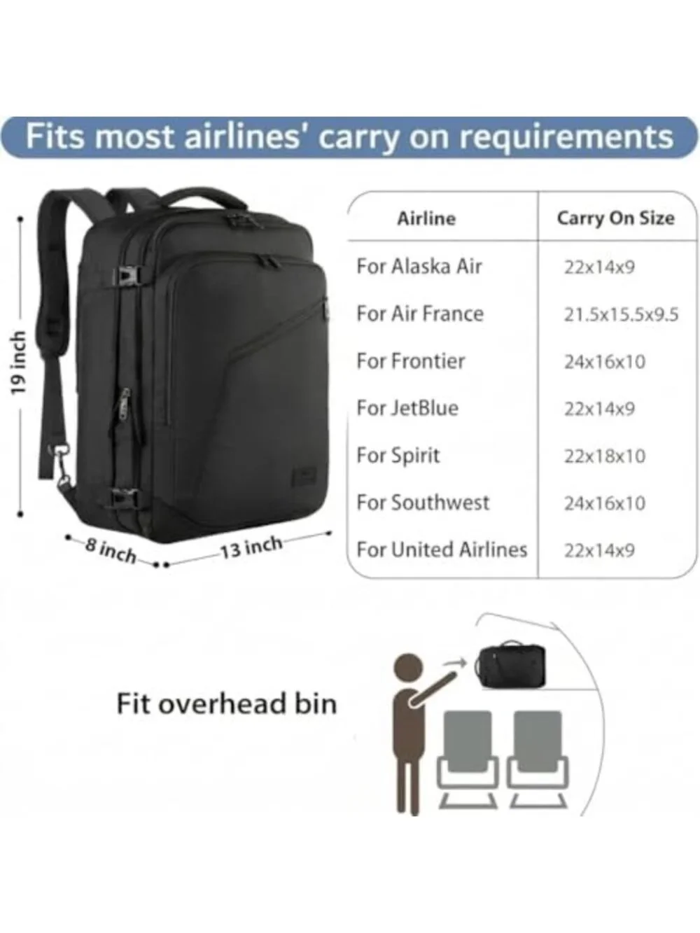 Extra Large Expandable Travel Backpack for Men, Versatile Carry-On Bag, Durable